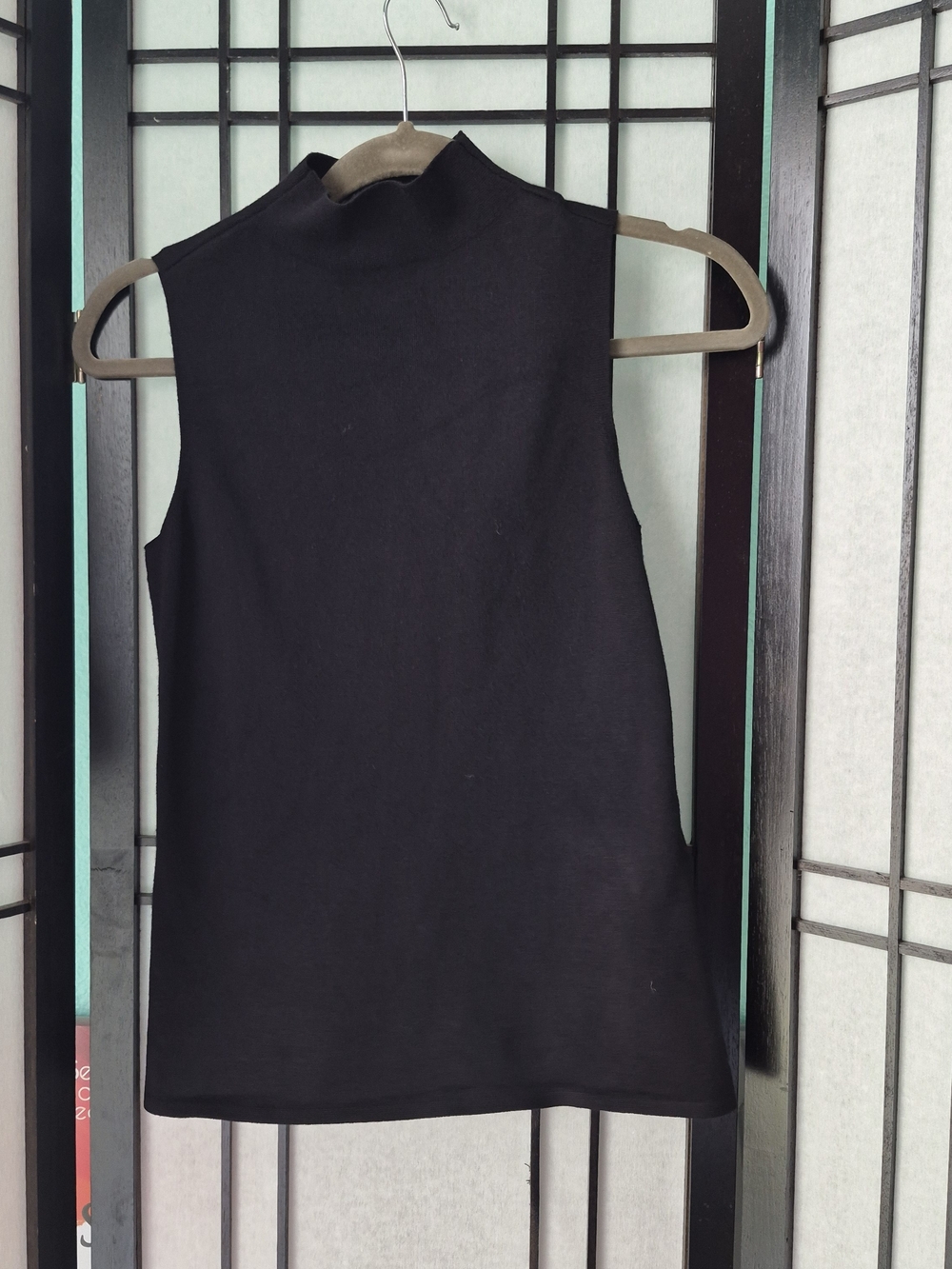 Nine West Black Sleeveless Mock Neck Tank